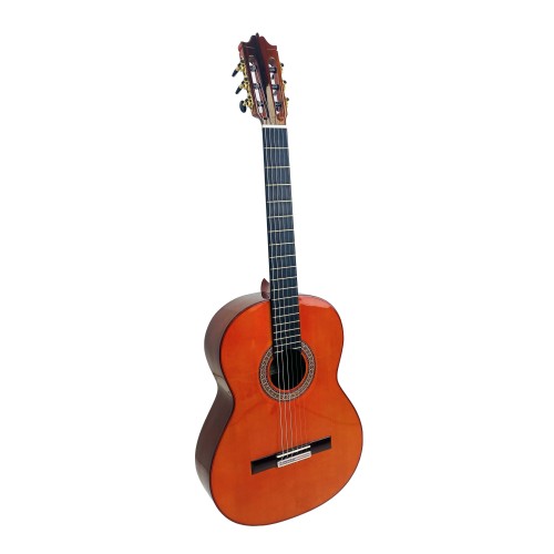 Guitarra Flamenca de Benigno Marín del 2023 de Palosanto y tapa de Pino Abeto Alemán con tinte rojo