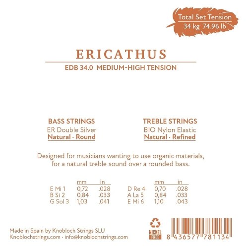 Cuerdas flamencas Knobloch Erithacus BIO Nylon EDB 34.0