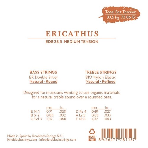 Cuerdas guitarra flamenca Knobloch Erithacus BIO Nylon EDB 33.5