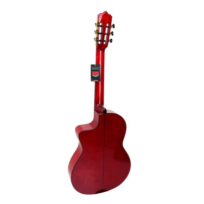 Guitarra Flamenca José Gómez F90-R-EQ Roja amplificada con cutaway y con previo FISHMAN