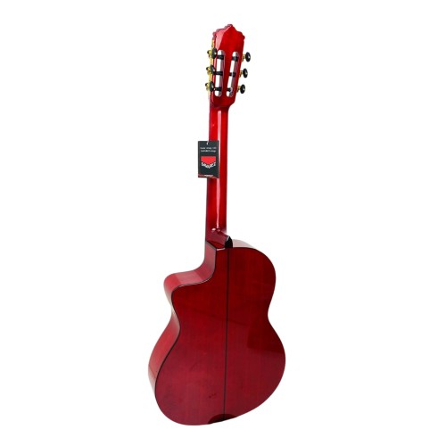 Guitarra Flamenca José Gómez F90-R-EQ Roja amplificada con cutaway y con previo FISHMAN