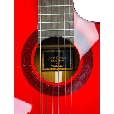 Guitarra Flamenca José Gómez F90-R-EQ Roja amplificada con cutaway y con previo FISHMAN