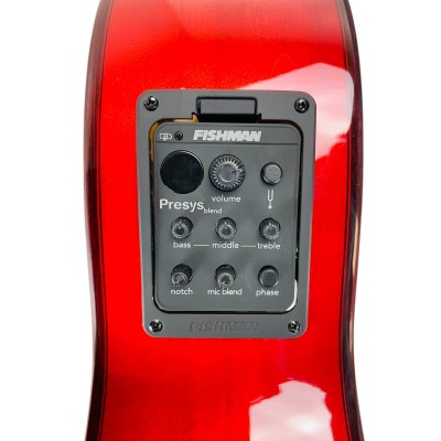 Guitarra Flamenca José Gómez F90-R-EQ Roja amplificada con cutaway y con previo FISHMAN