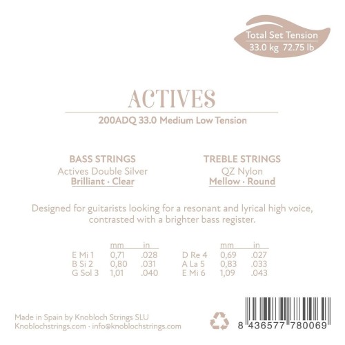 Knobloch Actives QZ Nylon 200 ADQ juego de cuerdas guitarra