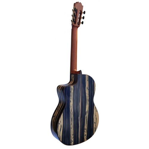 Guitarra Flamenca Martínez MF7 de Ebano Blanco con Cutaway y Previo Double MD100. Incluye funda de 20mm