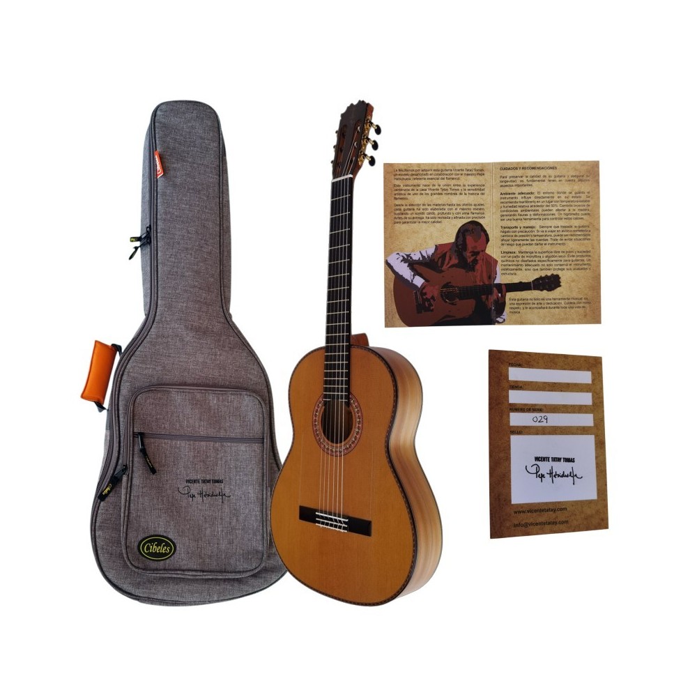 Guitarra Vicente Tatay  Mod. Pepe Habichuela con tapa de Cedro. Incluye funda 20mm