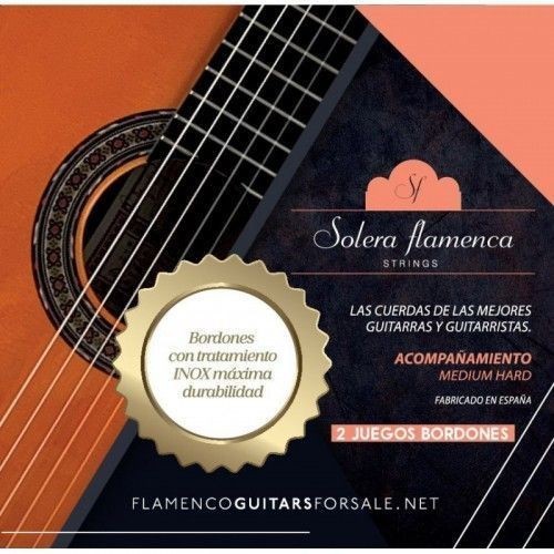 Set de cuerdas guitarra Solera Flamenca Acompañamiento tensión media- alta. 2 Juegos de bordones 4/4