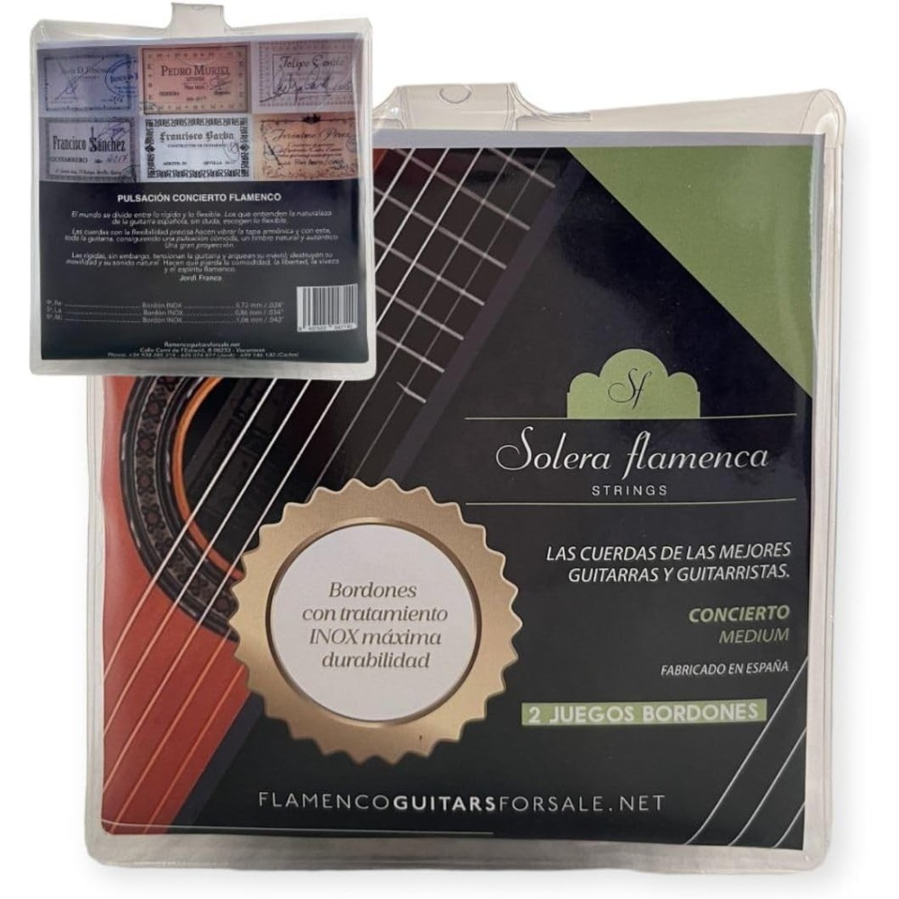 Set de cuerdas guitarra Solera Flamenca Concierto tensión media. 2 Juegos de bordones 4/4