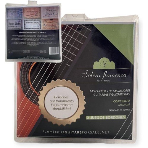 Set de cuerdas guitarra Solera Flamenca Concierto tensión media. 2 Juegos de bordones 4/4