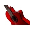 GUITARRA FLAMENCA JOSE GOMEZ AMPLIFICADA CAJA ESTRECHA ROJA con previo Joyo, incluye funda 10mm