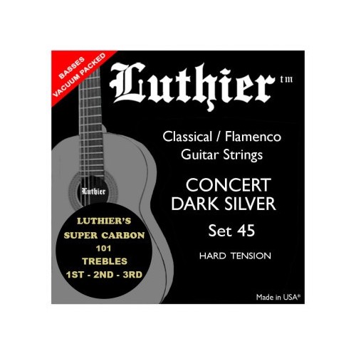 Luthier Concert Dark Silver 45 Super Carbón. Juego de Cuerdas Guitarra.