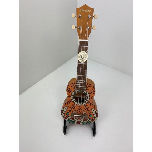 Ukelele Soprano Bamboo Orange Mandala B1E-OM