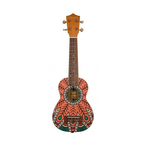 Ukelele Soprano Bamboo Orange Mandala B1E-OM