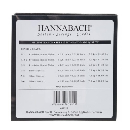 Hannabach 815-MT Juego de Cuerdas para Guitarra
