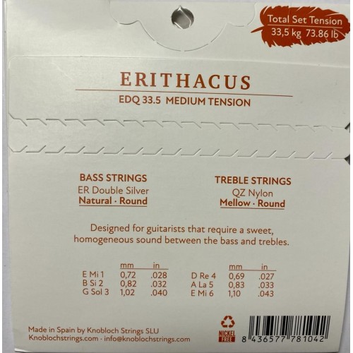 Knobloch Erithacus Nylon QZ Media EDQ 33.5 Juego de Cuerdas para Guitarra