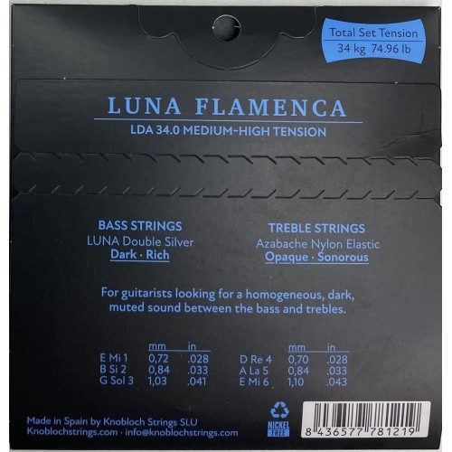 Knobloch Luna DS AZ Medium-High 34.0 Juego de Cuerdas