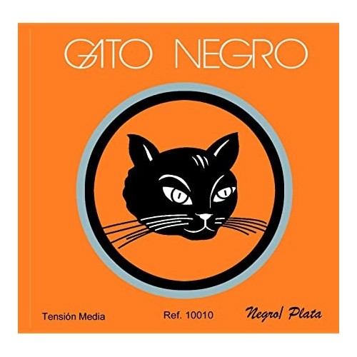 Gato Negro NYL. NEGRO/PLATA Juego de Cuerdas
