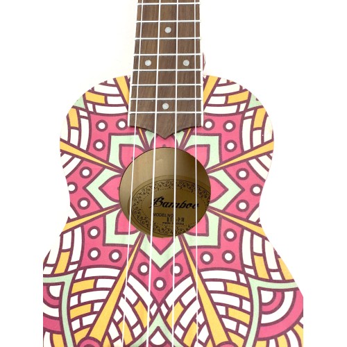 Ukelele de soprano Bamboo Pink Mandala B1E-PM