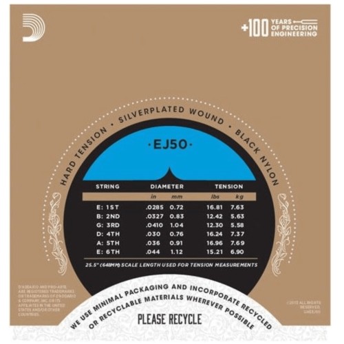 D´addario Pro-Arté EJ50 Juego de Cuerdas para Guitarra Clásica-Flamenca