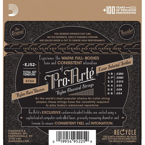 D´addario Pro-Arté EJ52 Juego de Cuerdas para Guitarra Clásica-Flamenca