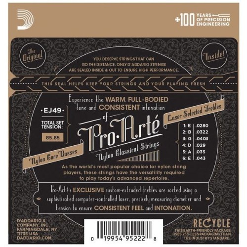 D´addario Pro-Arté EJ49 Juego de Cuerdas para Guitarra Clásica-Flamenca