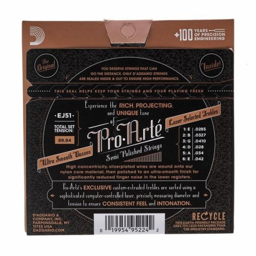 D´addario Pro-Arté EJ51 Juego de Cuerdas para Guitarra Clásica-Flamenca