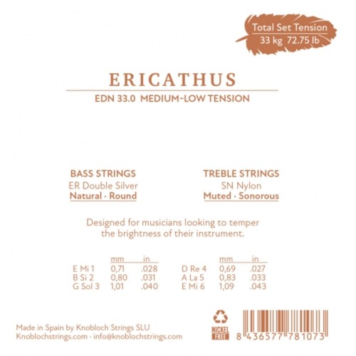 Knobloch Erithacus Nylon SN Media/Baja EDN 33.0 Juego de Cuerdas para