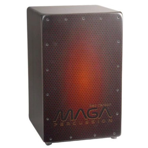 CAJON MAGA PERCUSSION TAPA DE FIBRA DE CARBONO ROJA