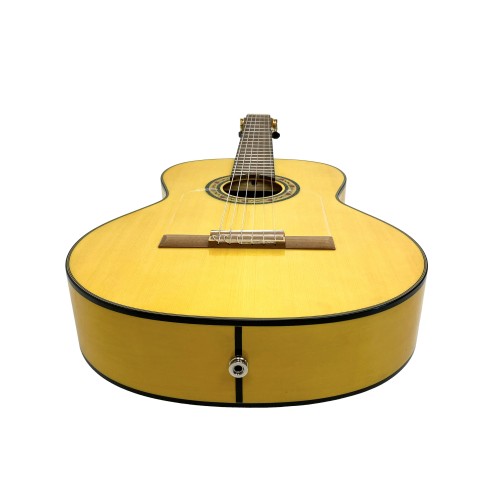 Guitarra flamenca Modesto Malla "Manuela" blanca /D autoamplificada Double OS1