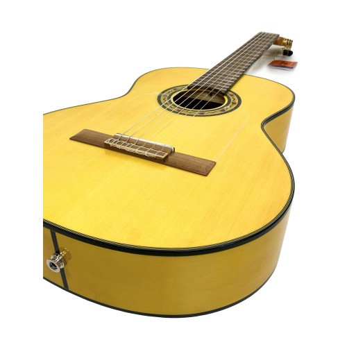 Guitarra flamenca Modesto Malla "Manuela" blanca /D autoamplificada Double OS1