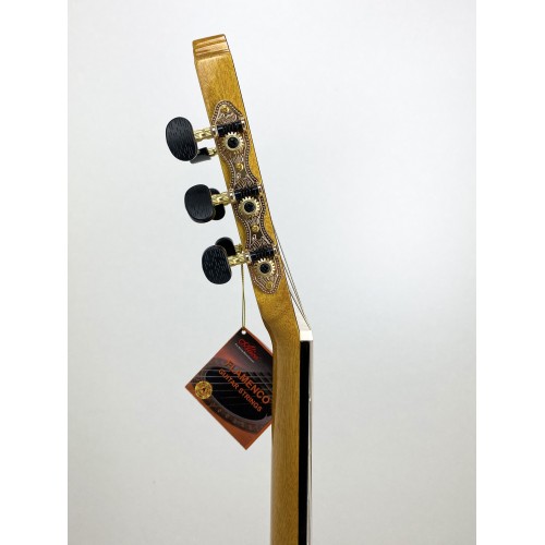Guitarra flamenca Modesto Malla "Manuela" blanca /D autoamplificada Double OS1