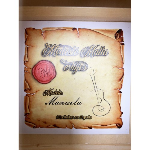 Guitarra flamenca Modesto Malla "Manuela" blanca /D autoamplificada Double OS1