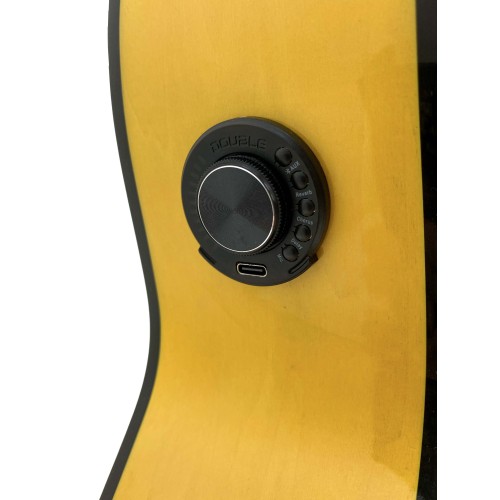 Guitarra flamenca Modesto Malla "Manuela" blanca /D autoamplificada Double OS1