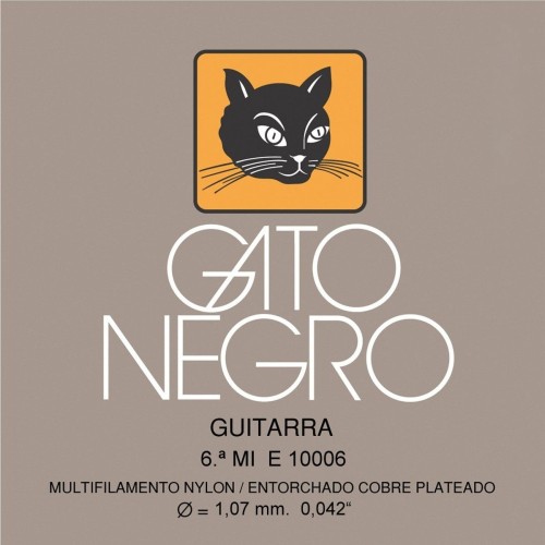 6ª CUERDA CLÁSICA (MI) GATO NEGRO ENTORCHADO PLATEADO