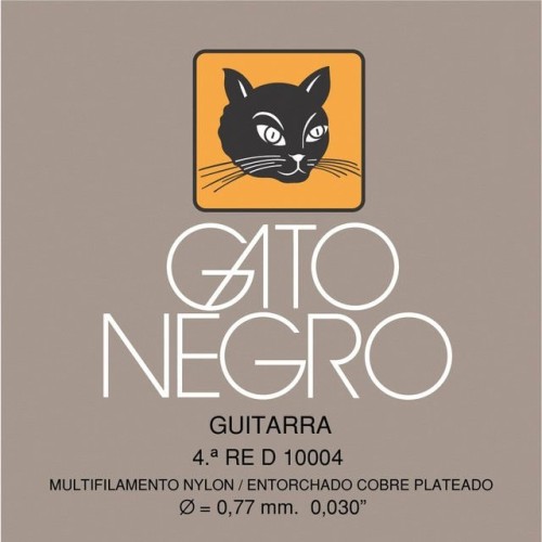4ª CUERDA CLÁSICA (RE) GATO NEGRO ENTORCHADO PLATEADO