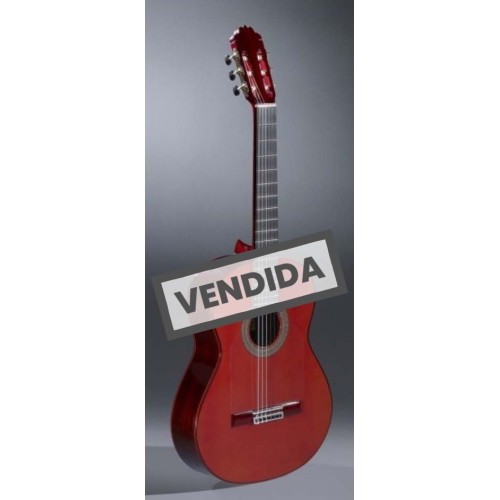 GUITARRA FLAMENCA HERMANOS SANCHIS PS ROJA CON TAPA DE CEDRO Y ESTUCHE FOAM