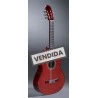 GUITARRA FLAMENCA HERMANOS SANCHIS PS ROJA CON TAPA DE CEDRO Y ESTUCHE FOAM